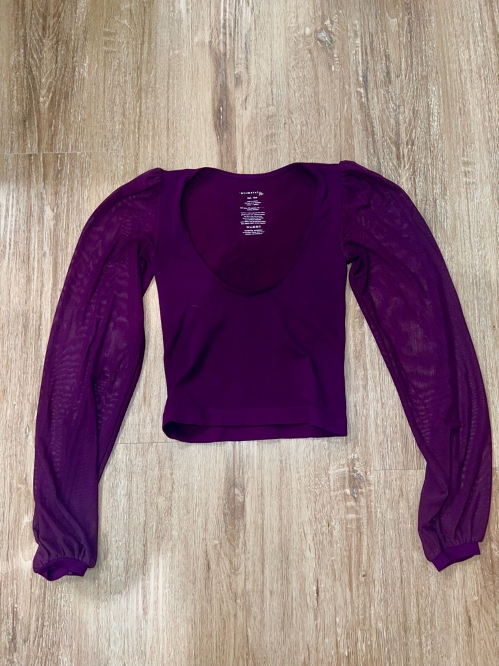 intimately FP | intimately FP Purple Sheer Sleeve Crop Top